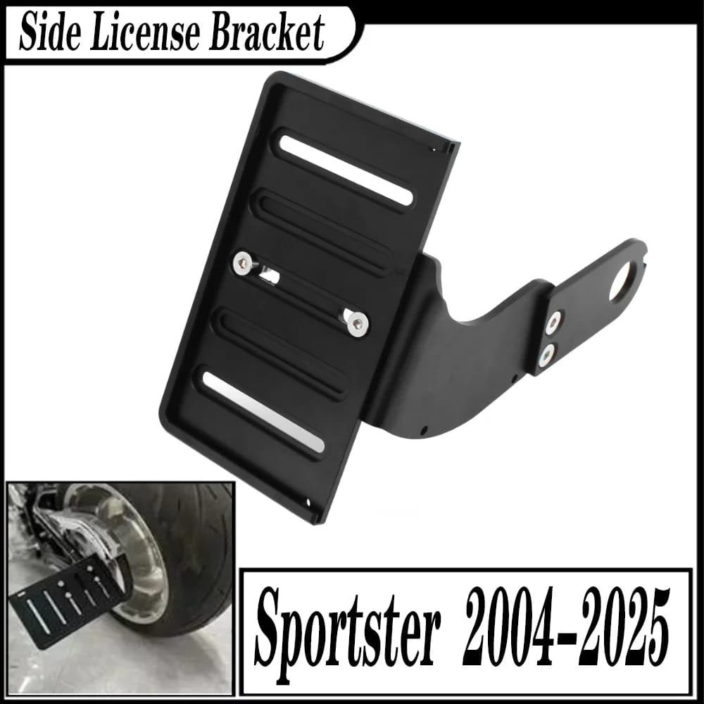 PER Harley Sportster S XL883 XL1200 Ferro 883 1200 Quarantotto X48 Nightster XL1200V Moto Staffa di Licenza per Montaggio Laterale