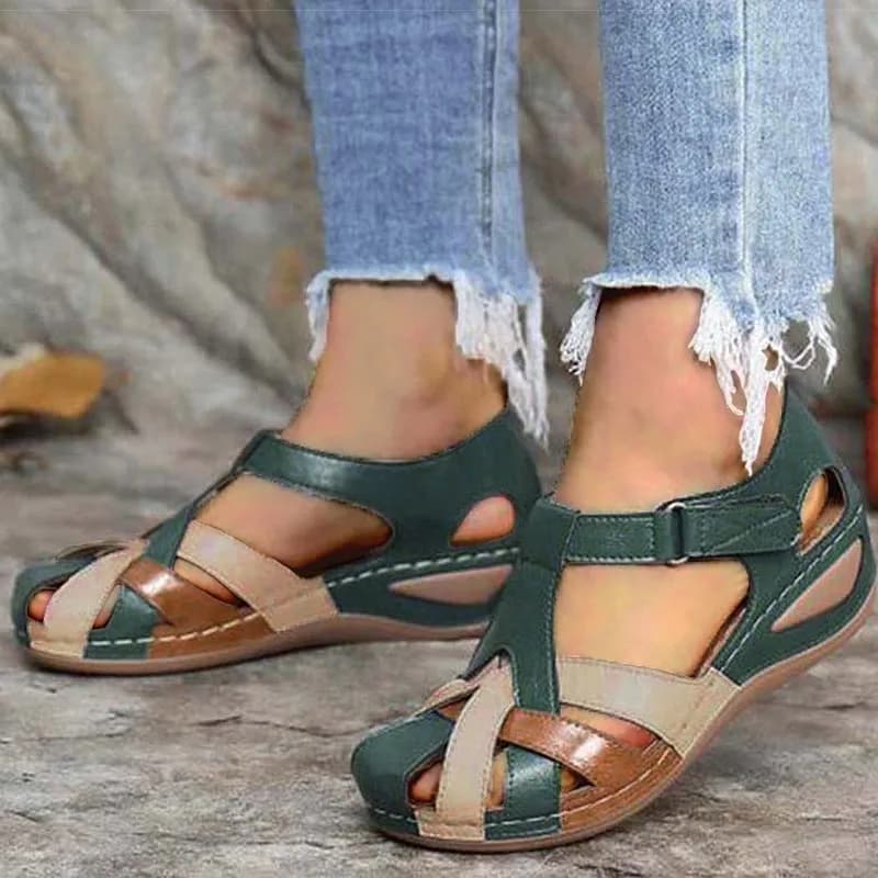 Sandali con zeppa da donna per l'estate, scarpe con tacco a zeppa leggere e multicolore