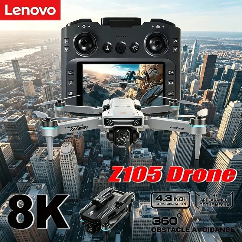 Lenovo Z105 Drone 4K Professional HD Dual Camera Optical Flow Positioning Photography Brushless Foldable Large Screen RC Toy