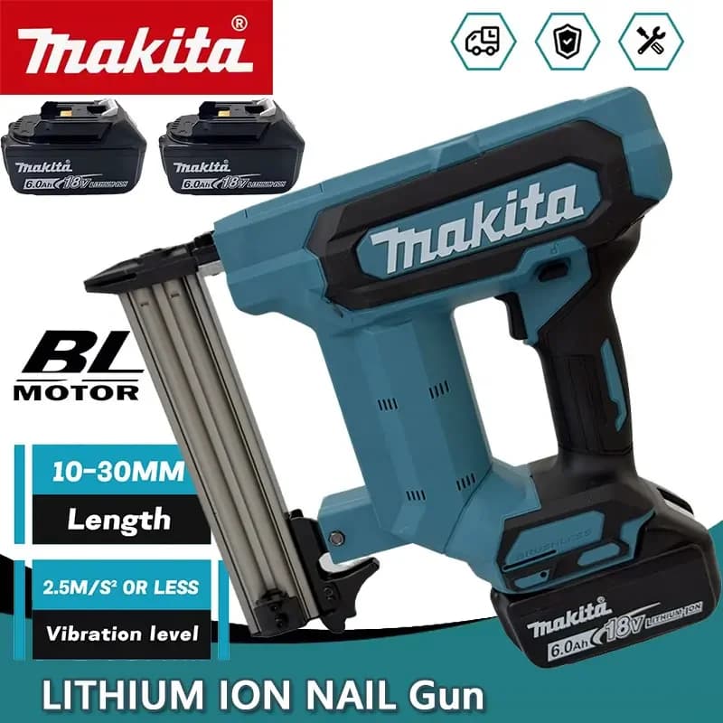 Pistola per Chiodi Diritti Makita F30, Chiodatrice Elettrica a Impatto Senza Fili, Utensile per Falegnameria e Costruzioni, Compatibile con Batteria Makita 18V