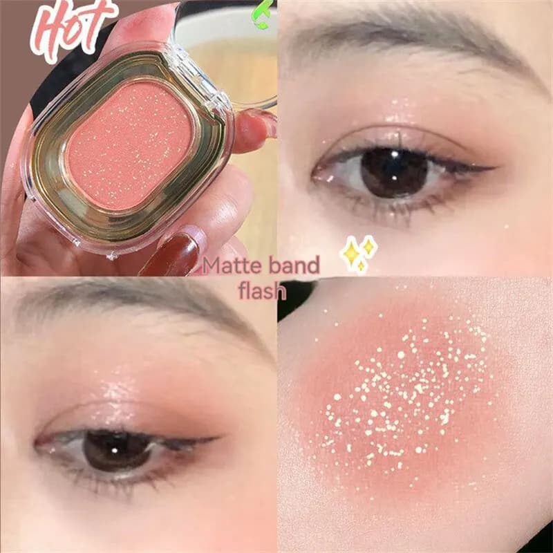 Faiccia monocromatico ombretto piatto opaco donne occhi lucidi strumenti cosmetici cosmetici duraturi trucco nudo Fine Flash