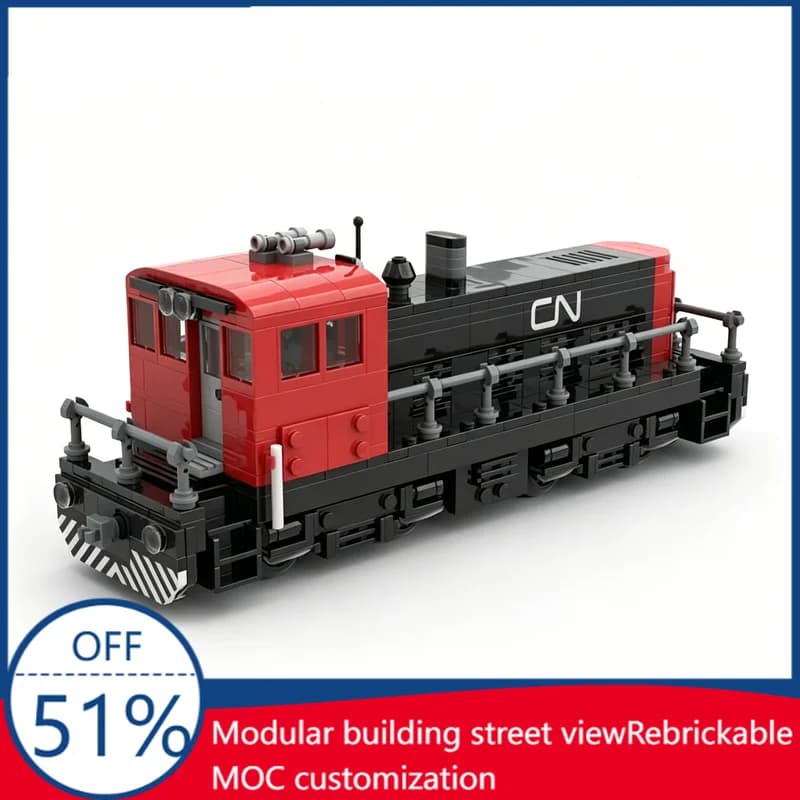 721Pcs GE 70 Tonner Switcher Custom Building Blocks CN Railway Shunting Locomotive Model Educational Assembly Toy For Collectors
