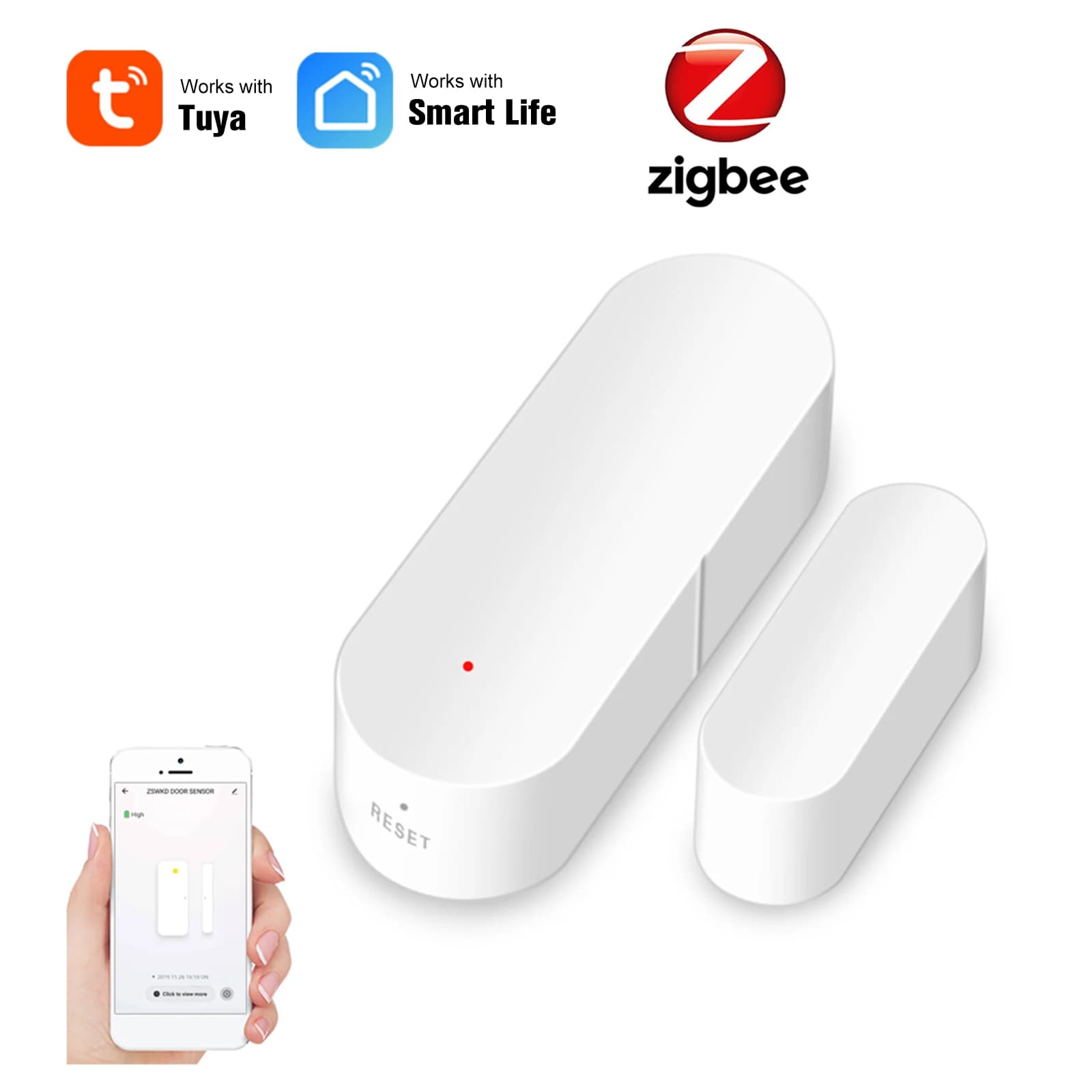 Zigbee Smart Door Sensor Tuya APP Control Door Open / Closed Detector interruttore magnetico sensore finestra Smart Home Security Alarm