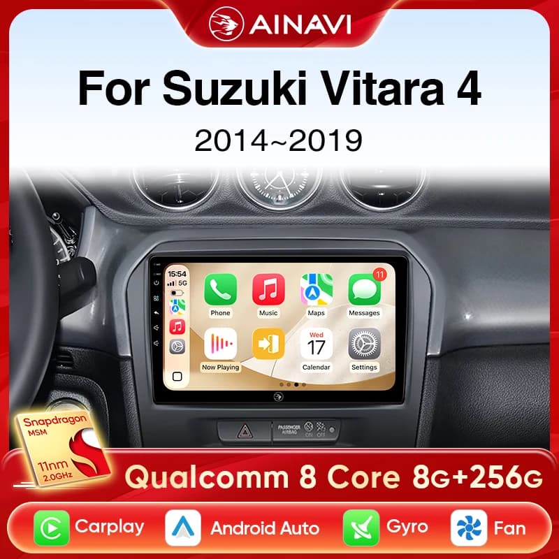 Ainavi Autoradio Per Suzuki Vitara 4 2014-2019 Wireless Carplay Android Auto WiFi 4G Lettore Multimediale GPS 2 Din Autoradio