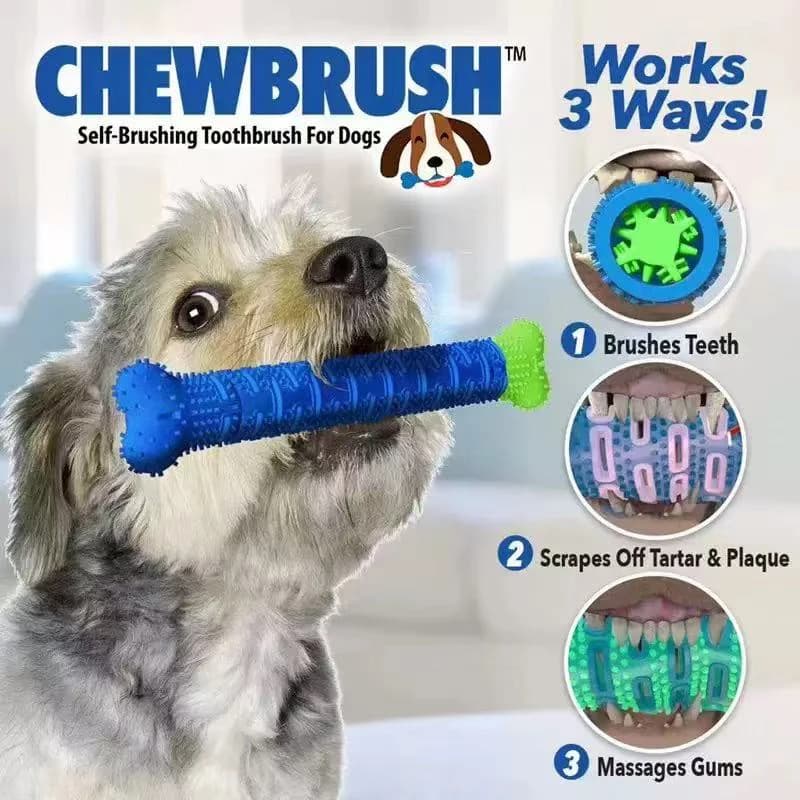 Simulazione Giocattolo per cani con osso staccabile con spazzola per la pulizia dei denti incorporata Giocattolo da masticare per addestramento con bastoncino per molatura dei denti da compagnia per cani