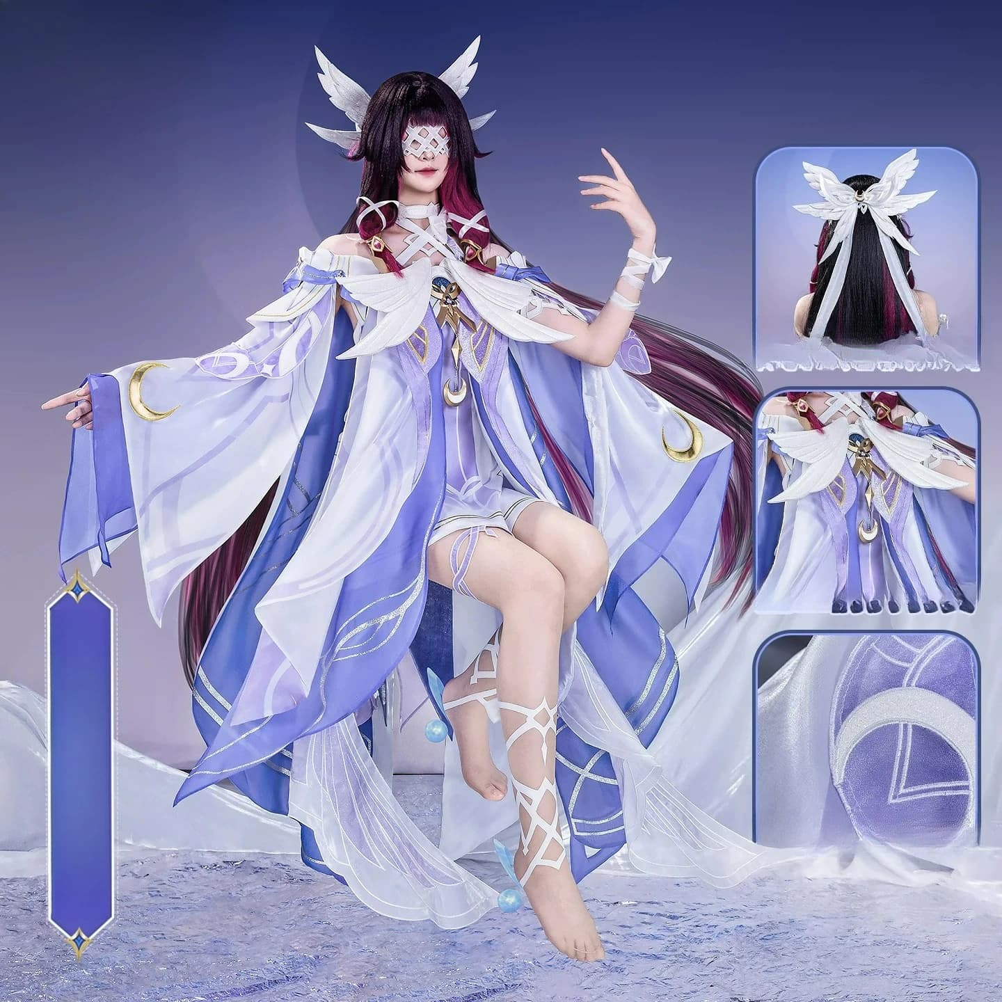 Costume Cosplay Genshin Impact Columbina Hyposelenia: Uniforme di Halloween per il Gioco di Ruolo 'Fool's Crowd Kuttar C' per Feste di Carnevale