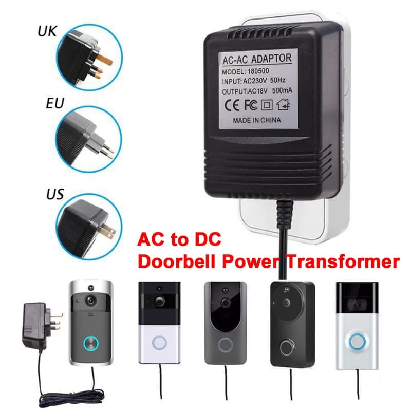 US UK Spina UE 18V AC a DC Trasformatore Cavo di Caricatore Per Wifi Esterno Senza Fili Campanello Adattatore di Alimentazione Della Macchina Fotografica Video Citofono Anello
