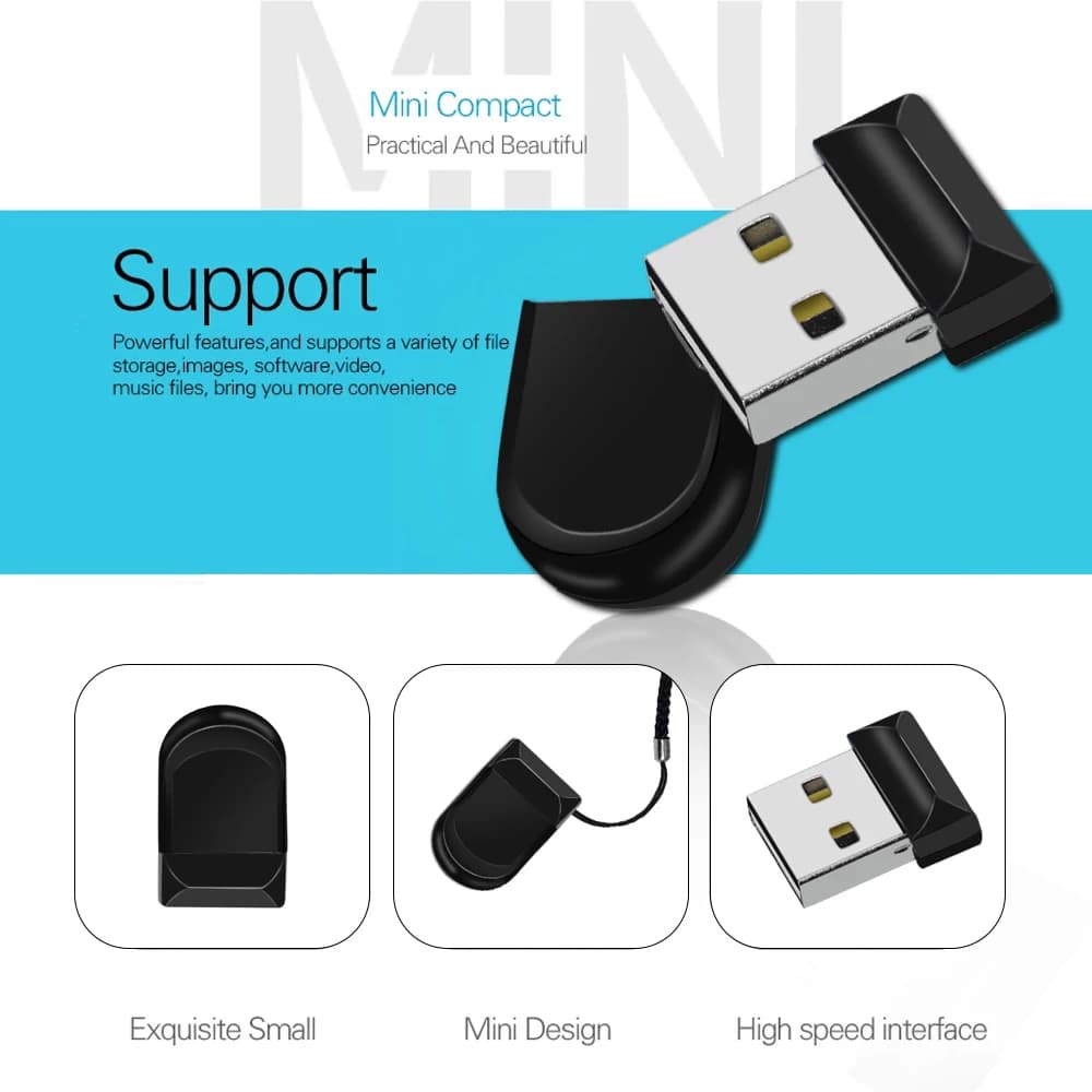 Penna mini chiavetta USB super sottile 4 GB 8 GB 32 GB 64 GB 128 GB micro Memory stick di colore nero Chiavetta USB 2.0 pendrive