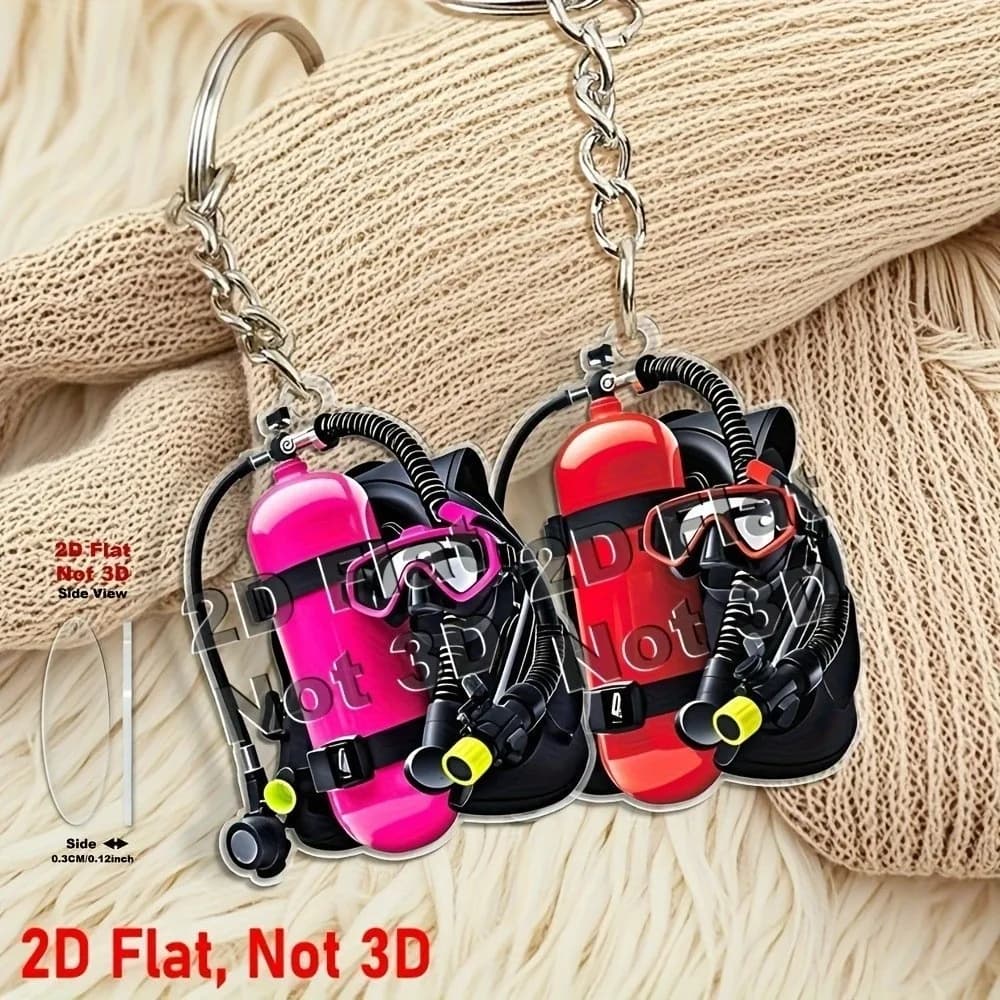 New Acrylic Simulation Diving Equipment Keychain Creative Jewelry Gift Backpack Decoration Fun Personalized Car Keychain