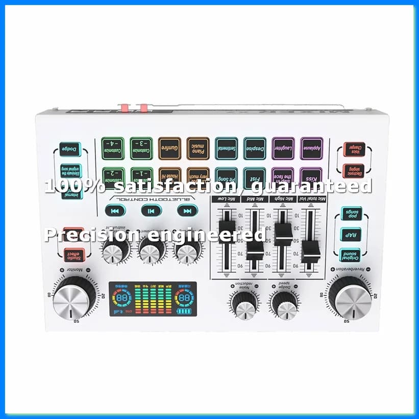 Scheda Audio X7 per Streaming Live, Modificatore di Voce, Mixer DJ con Effetti per PC, Smartphone, Interfaccia Audio per Computer - ABWO