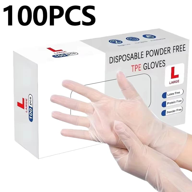 100 piece TPE disposable gloves Kitchen Bathroom Restaurant Camping Travel Tools for cleaning oil proof waterproof house