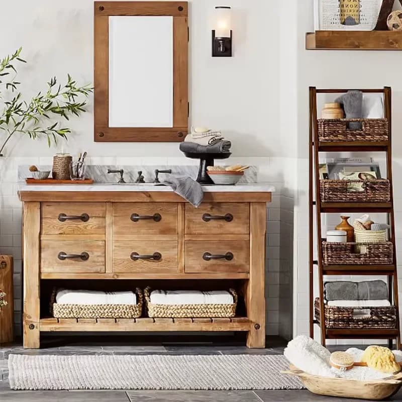 Design Waterproof Storage Bathroom Cabinet with Mirror,sanitary Ware Bathroom Vanities with Sink and Mirrors