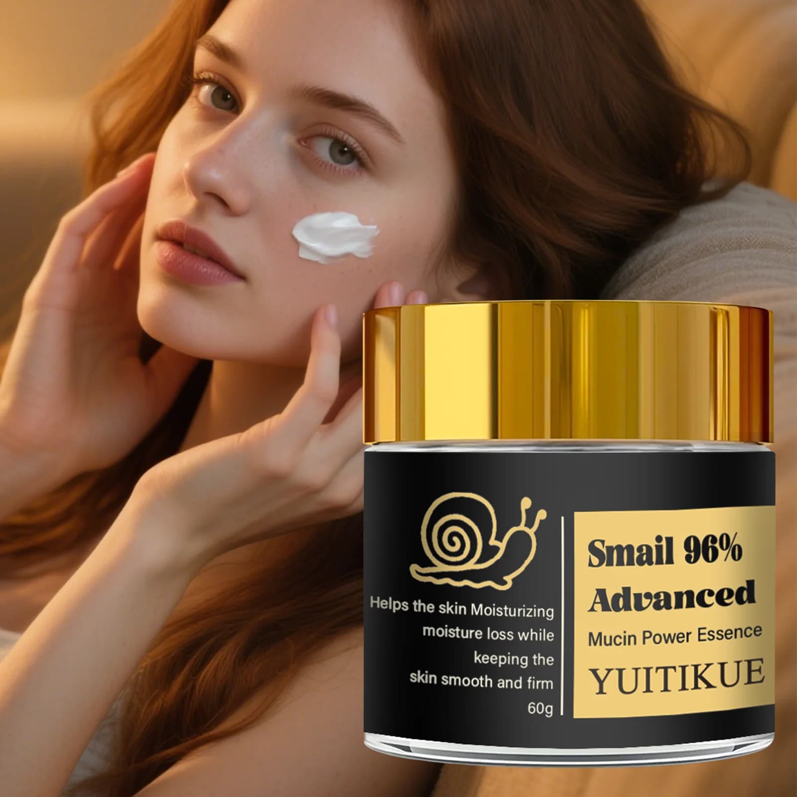 YUITIKUE Crema alla Bava di Lumaca 96%, Texture Cremosa Facile Assorbimento, Idratazione Profonda, Effetto Lifting e Rassodante, Levigante e Tonificante