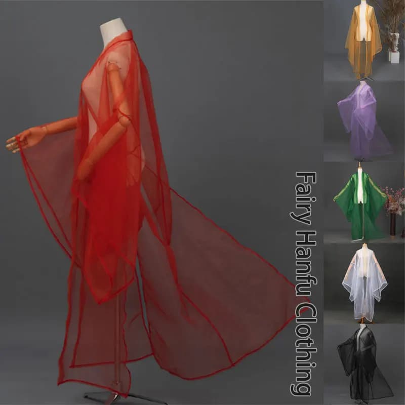 Cappotto tradizionale Hanfu Donna Uomo Cardigan in chiffon Mantello Costume da fata cinese Ancinet Camicetta a maniche larghe Costume da danza popolare