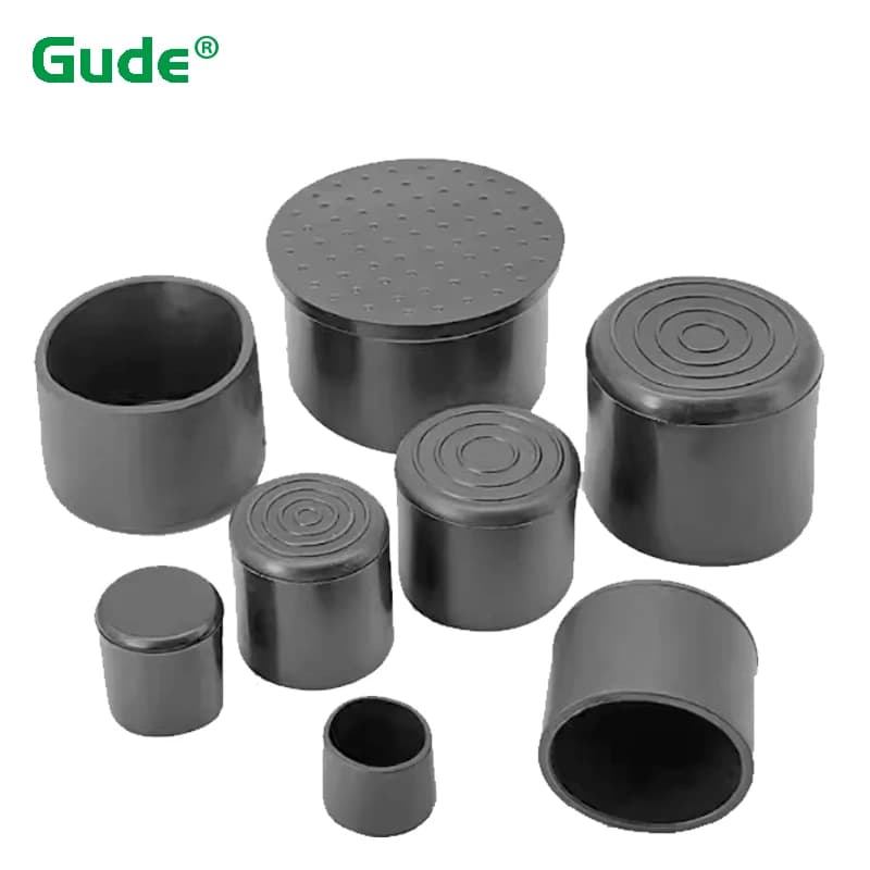 Tappi terminali per tubi rotondi in acciaio da 6mm-60mm in PVC nero antiscivolo piedini per sedie da tavolo protezione per pavimenti coprigambe per mobili