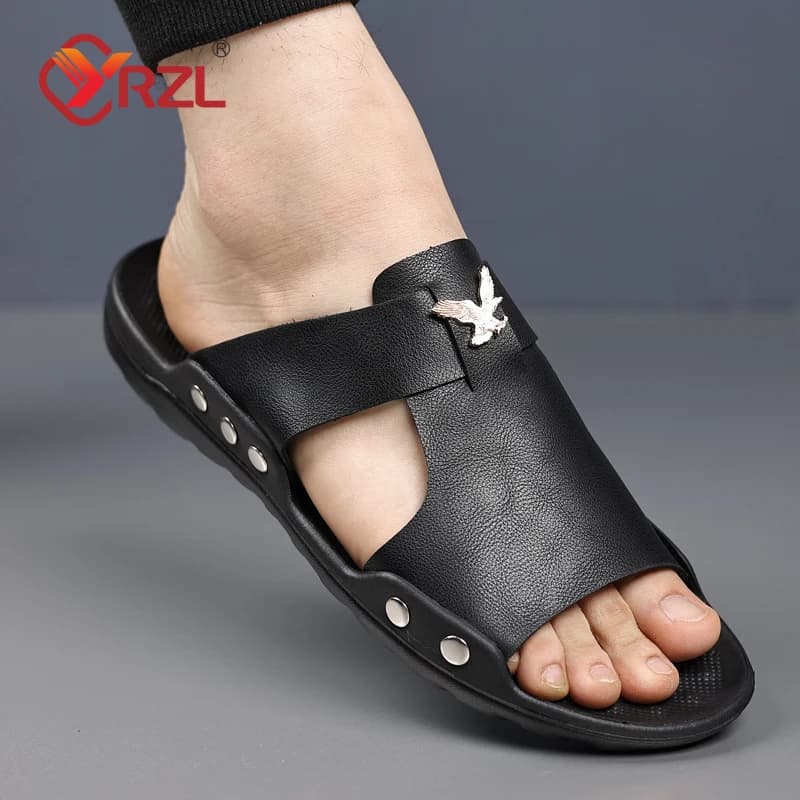 YRZL Scarpe da uomo Pantofole estive Scivoli da interno da uomo Sandali casual Uomo Pantofole da spiaggia leggere e traspiranti per sandali da uomo