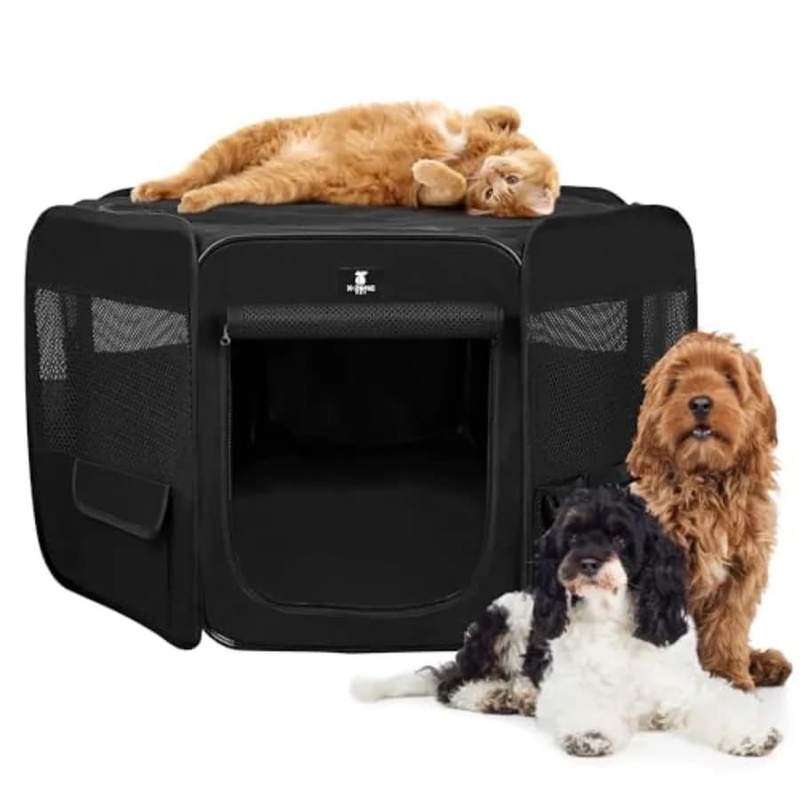 Recinto Portatile per Cani, Cuccioli, Gatti, Conigli e Pulcini - Tenda Pieghevole per Esercizio e Gioco, Cuccia da Viaggio per Interni/Esterni