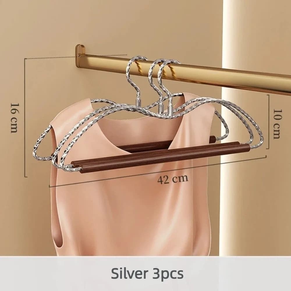 3pcs New Short Neck Clothes Hangers Anti Slip Rotatable Design Long Dress Storage Hangers Space Saving Closet Organizer Home Use