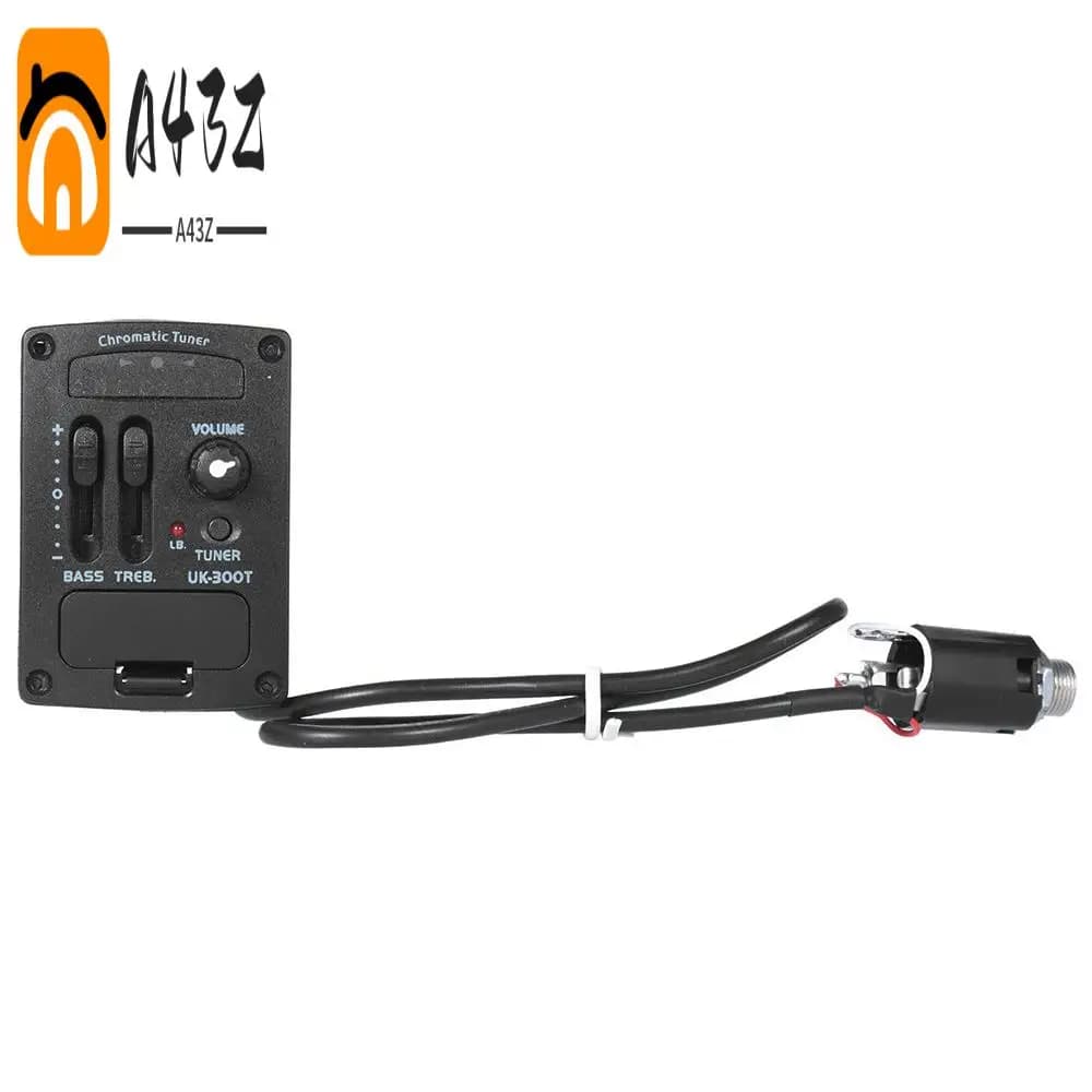 A43Z-Uk-300T Preamplificatore pickup piezoelettrico per ukulele Equalizzatore Eq a 2 bande Sistema sintonizzatore pickup Ukelele