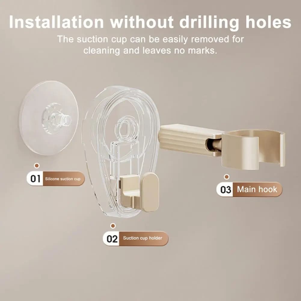 360-degree swivel hairdryer holder with strong suction cup for easy installation Stylish wall holder