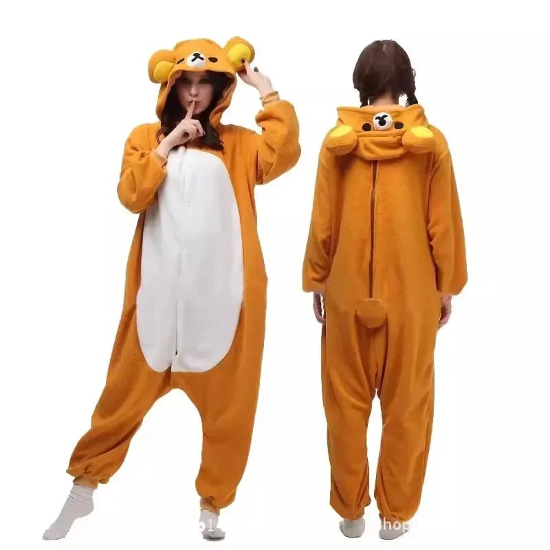 Premium Cosplay Outfit Japanese Cute Cartoon Character Rilakkuma Kigurumi Bear Sister Adult Jumpsuit Kawaii Anime Peripheral Paj