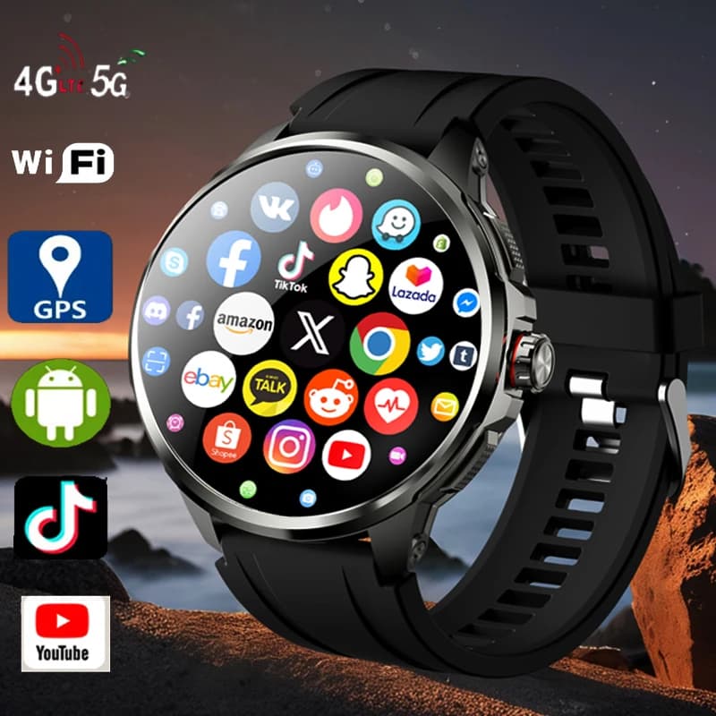 2025 Nuovo AMOLED Astuto Della Vigilanza Android 8.1 4G SIM Card Cellulare Smartwatch 3 + 32GB WiFi GPS NFC Rotante Della Macchina Fotografica Sport Orologi Da Uomo