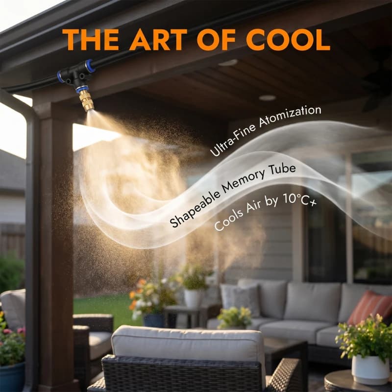 Universal Nebulization System for Garden and Patio, Flexible Tube 8mm, 30M, for Watering and Cooling Fai-da- ♪
