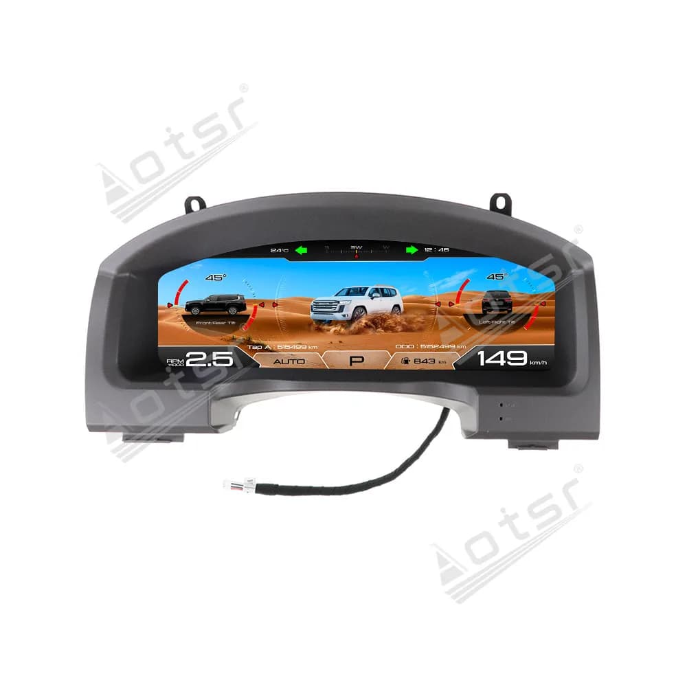 Cruscotto Digitale Virtuale con Schermo da 12,3 Pollici per TOYOTA LAND CRUISER 200 LC200 2008 - 2020, Tachimetro LCD Multimediale