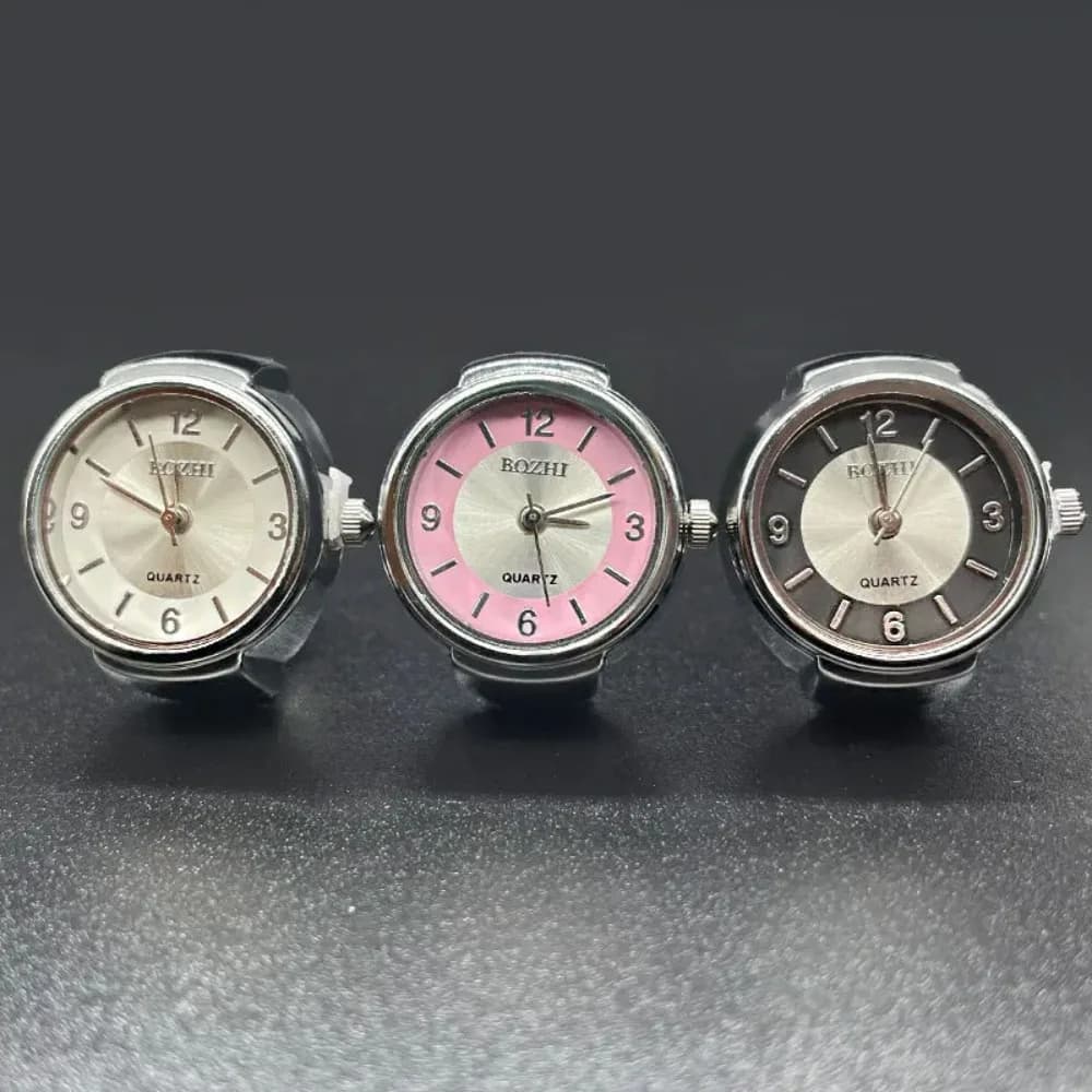 Punk Quartz Finger Watches Ring for Women&Men Goth Clock Pocket Digital Watch Elastic Stretchy Vintage Rings Gift