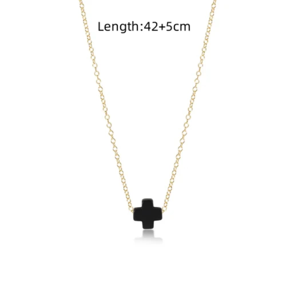 CCGOOD Cross Pendant Necklace Adjustable 18K Gold Plated Chain Minimalist Dainty Religious Jewelry Gift For Women Accessory