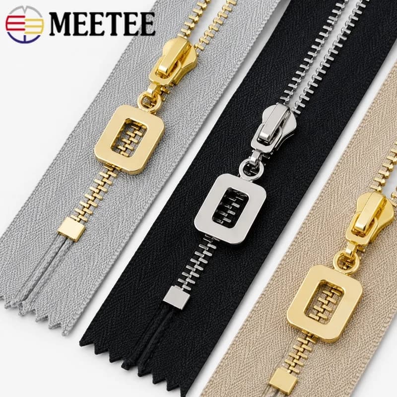 10Pcs 3# Metal Zipper 15-30cm Close-End 40-70cm Open-End Zip for Bag Garment Decorative Zippers Repair Kit DIY Sewing Accessory