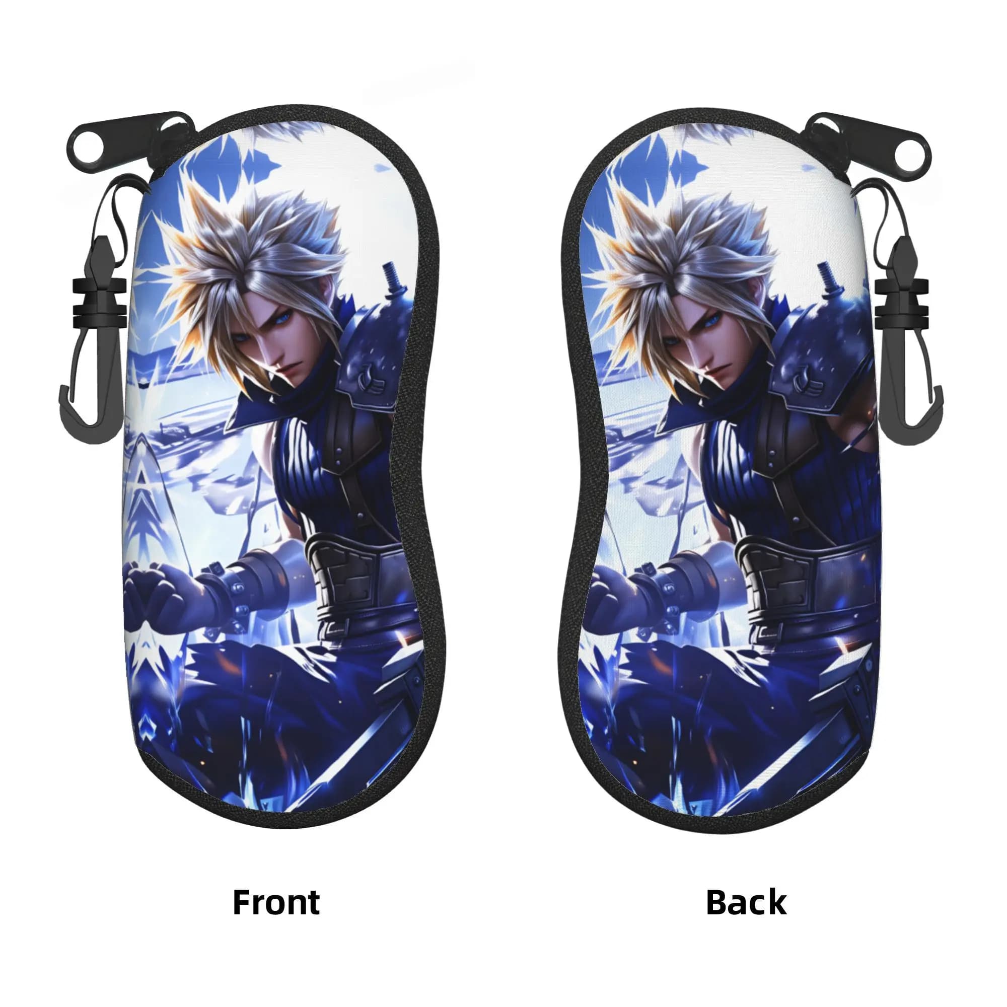 F-Final F-Fantasy X Glasses Case Cover Key Chain Sunglasses Case Unisex Outdoor Eyeglass Cases Cover Vintage Eyewear Box