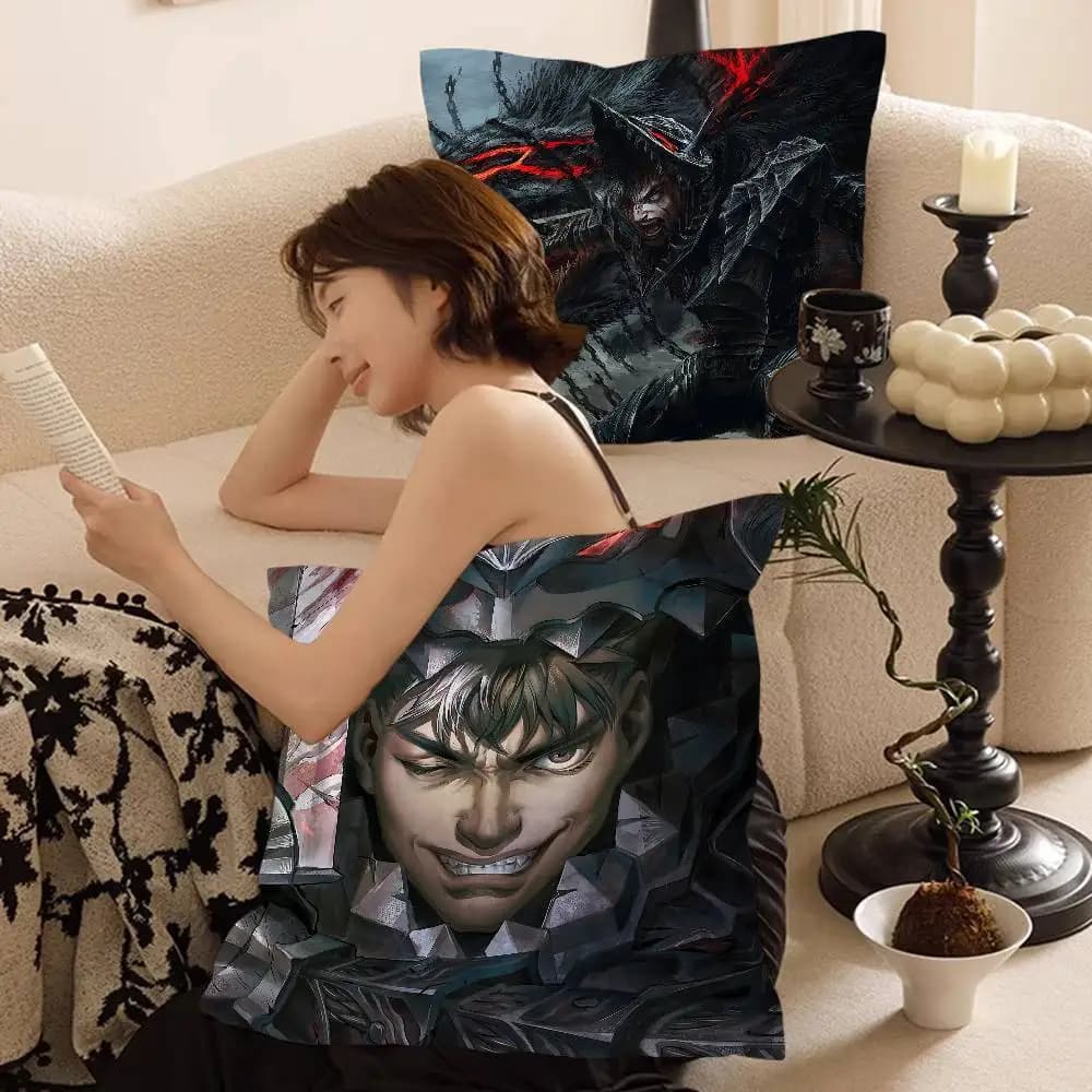 Berserk Guts Hot Anime cushion cover, rustic decoration for the house, pillow pillow pillowcase for sofa
