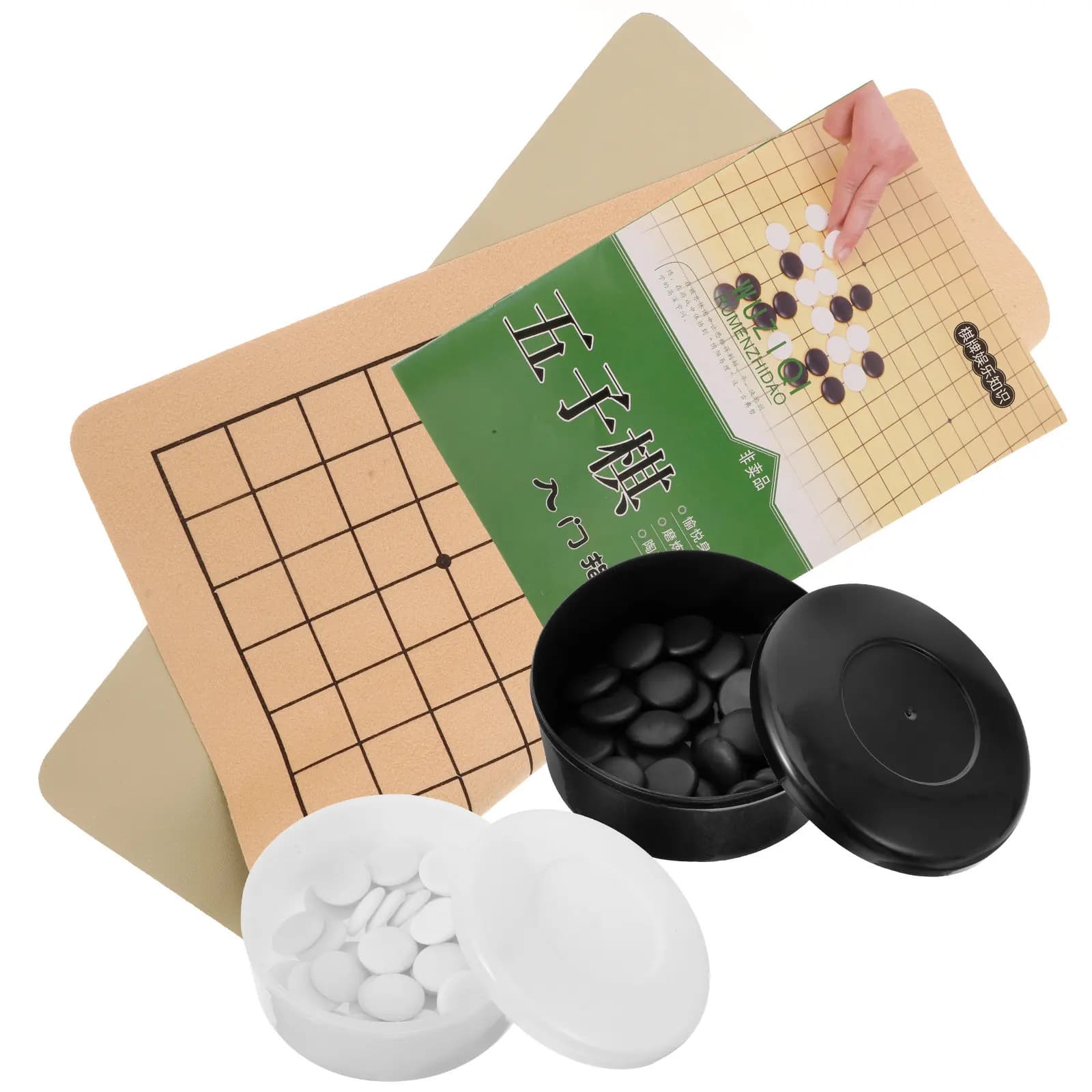 1Set Wear-Resistant Go Chess Set Design Bright Printed Lines Easy Storage Portable for Adults Training and Family