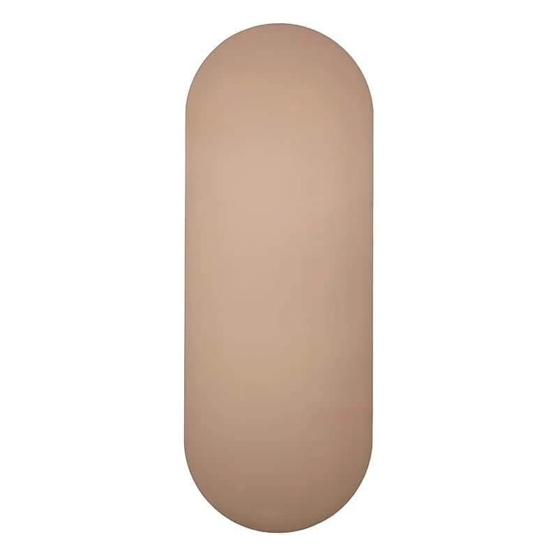 Vegetarian PU rubber yoga mat in pill shape with custom oval cover anti slip arch