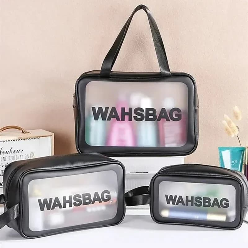 Toiletry items for storing travel items Organizing women Portable PVC Cosmetic Bag Waterproof Large Capacity Makeup Case with Hinge Female Washing Kit
