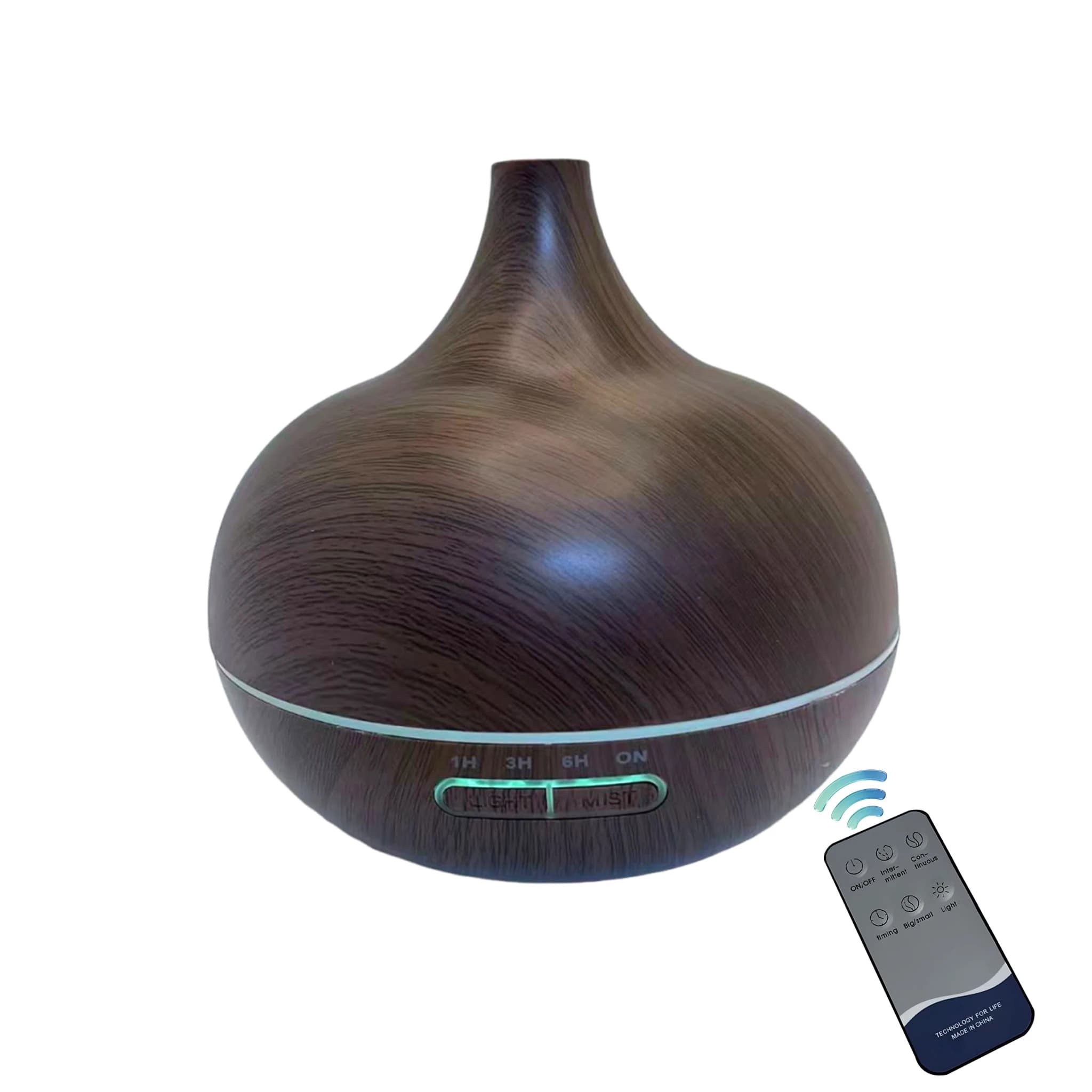Diffusore di oli essenziali da 500 ml con telecomando, umidificatore ad ultrasuoni, luce LED a 7 colori, timer, per casa e ufficio