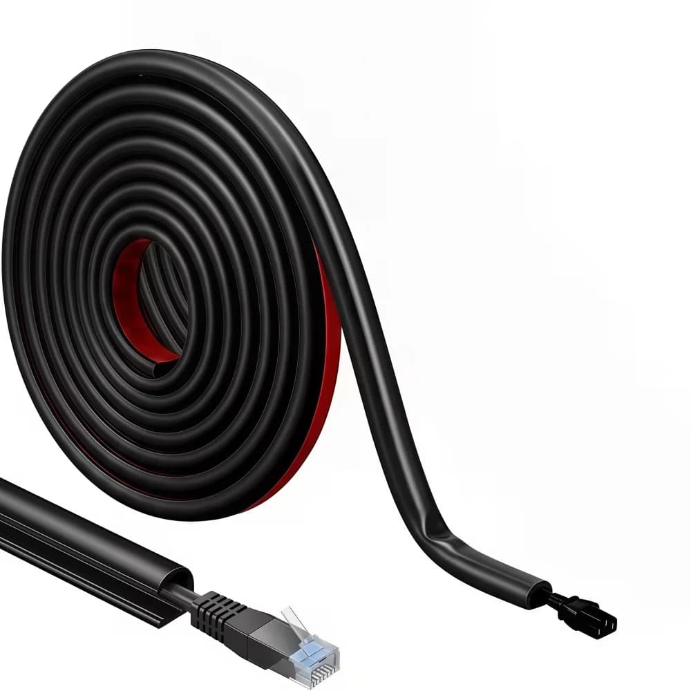 2M/78.74IN Cord Management Channel,Invisible Decorative Wire Cover, Anti-Step Protector, Adhesive Cable Raceway