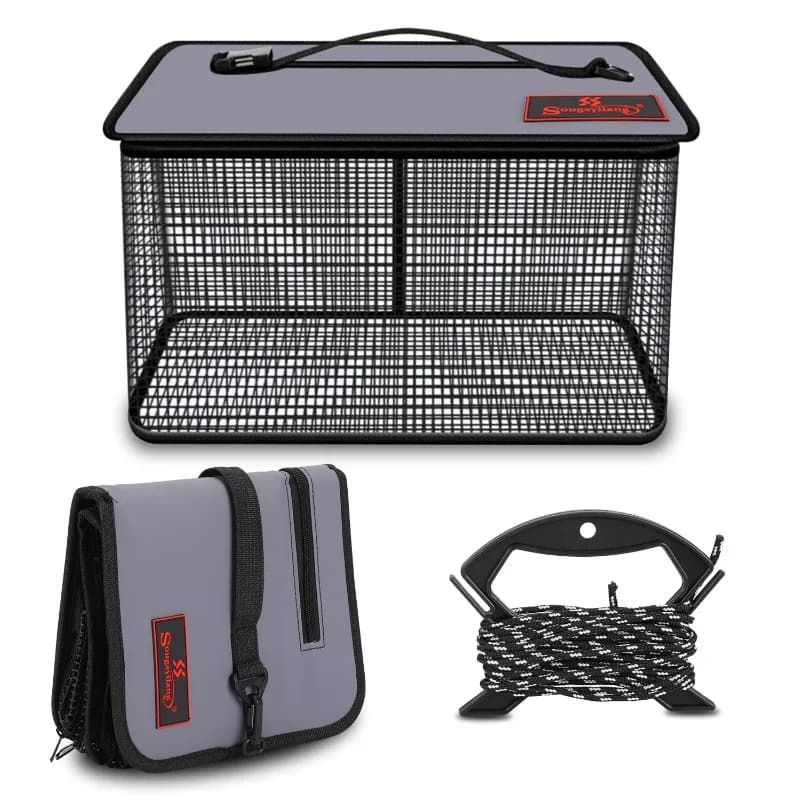 Sougayilang Rete da pesca Attrezzatura Gabbia Pieghevole Gamberi Catcher Casting Rete per pesci Granchio Gamberi Gamberetti Smelt Anguille Trappole Pesca