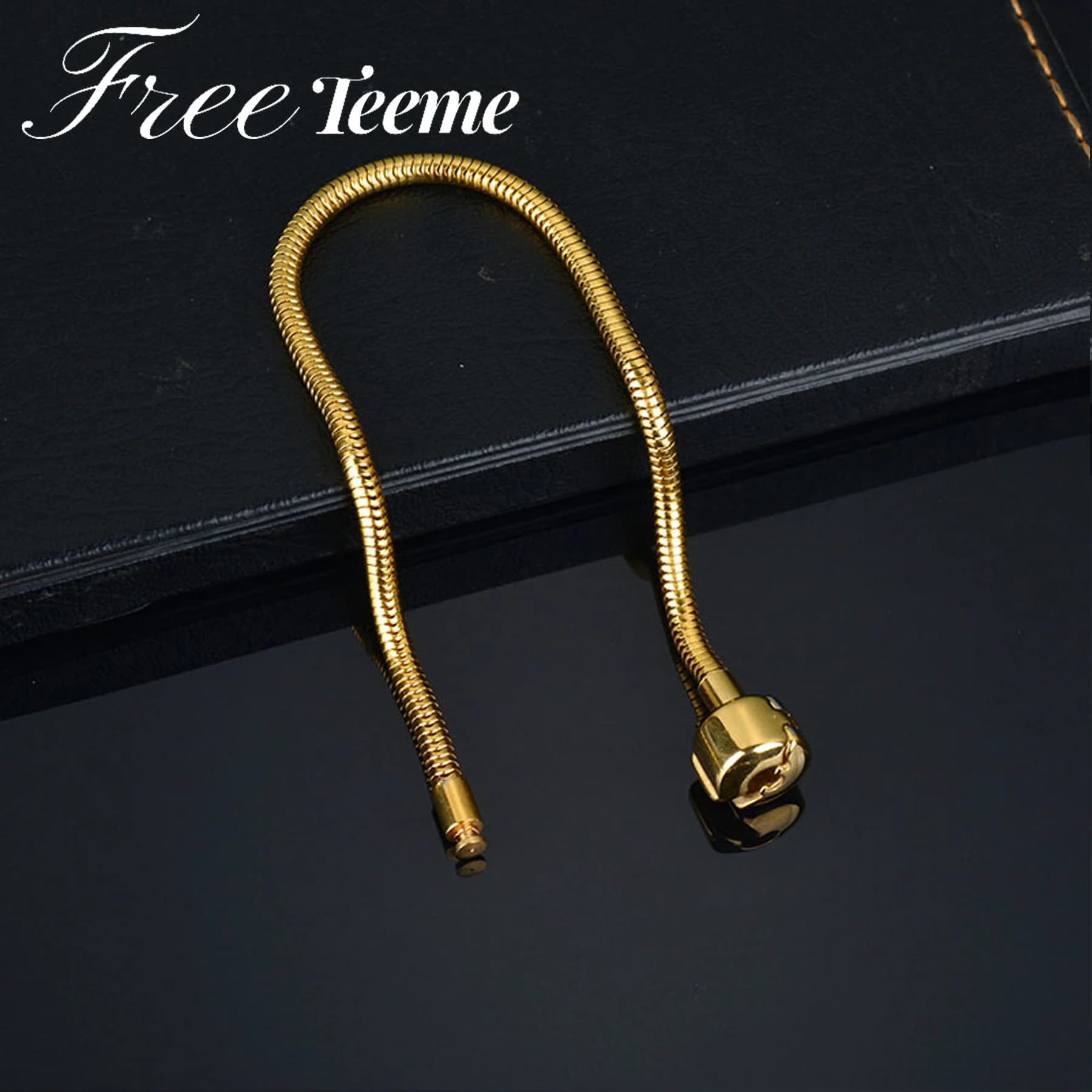 Freeteeme Bracciale a maglie a catena con serpente color argento/oro per donna Bracciale in acciaio inossidabile Gioielli punk fai da te Creazione di regali di compleanno