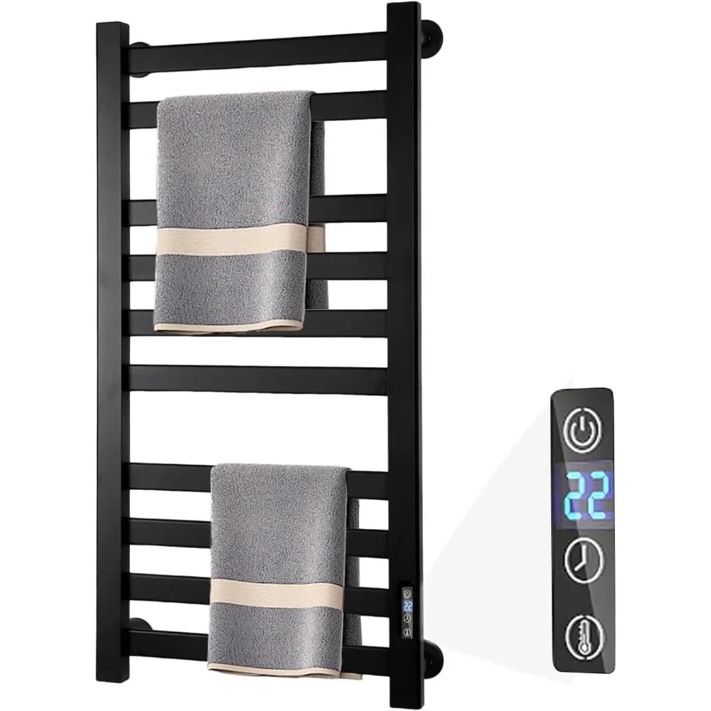 Portasciugamani riscaldato per portasciugamani da bagno montati a parete con timer e regolazioni multilivello della temperatura con 10 barre per