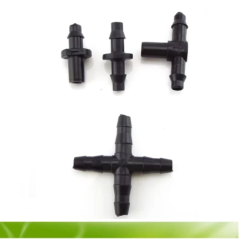 4/7mm Pipe Tee Plug Barb Garden Connector Gardening pipe drip irrigation system T adapter Splitter Garden Water accessories