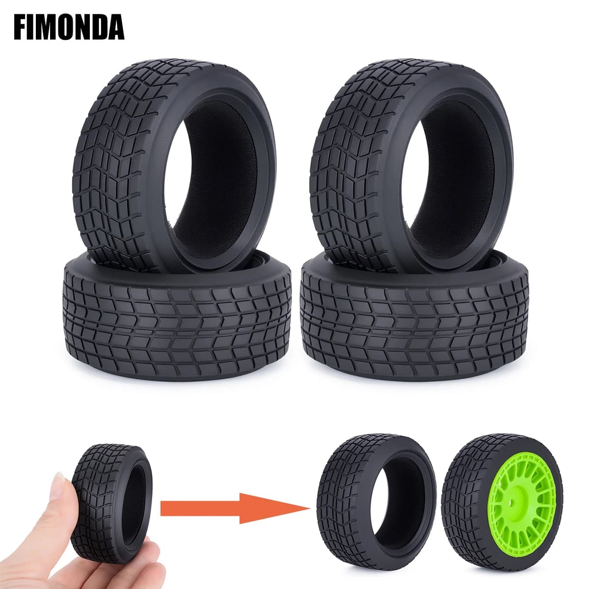 Pneumatici per auto da corsa su strada 1/10 68x30mm 4 pezzi, pneumatico hot melt resistente all'abrasione ad alto impugnatura per auto RC HSP 94123 HPI Himoto FW06 TT01