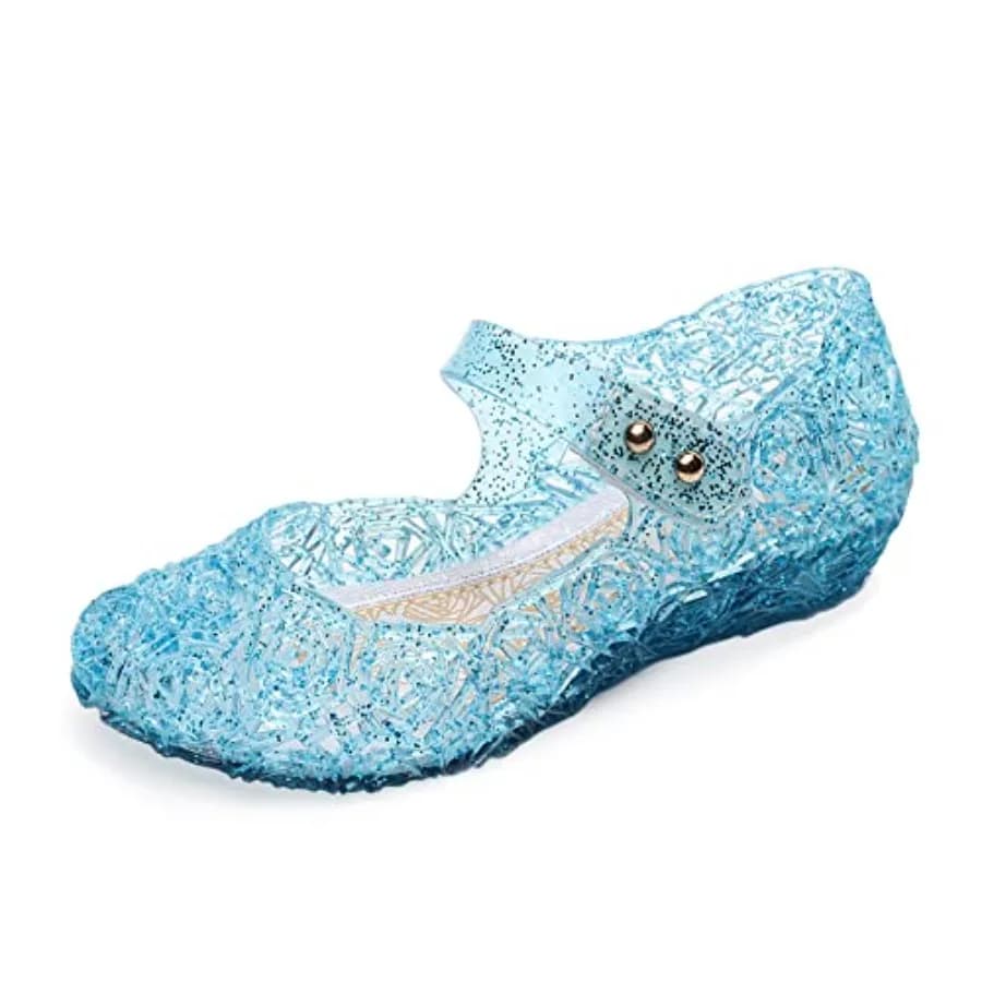 Scarpe in gelatina per ragazze, sandali da principessa della regina delle nevi per bambine, sandali ispirati a Frozen per feste e cosplay