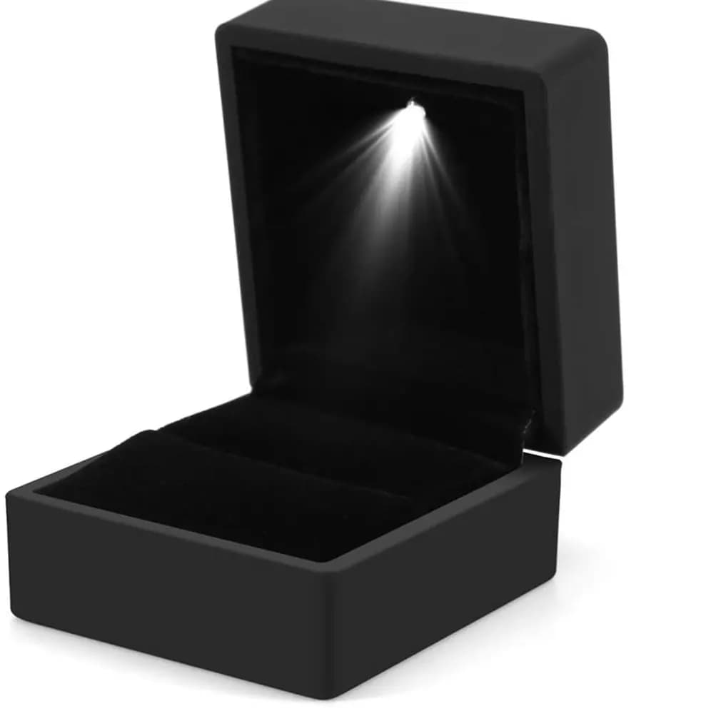 Scatola per Anelli 2024 con Luce LED, Contenitore per Gioielli e Diamanti, Scatola per Anelli Nuziali, Organizzatore per Gioielli, Scatola Regalo