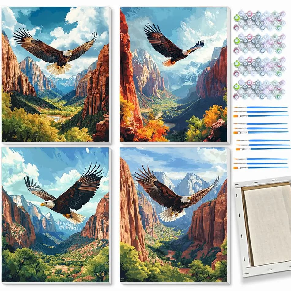 CHENISTOR Eagle Paint By Numbers Hand Painting Crafts Diy Kits For Beginners Animal Acrylic Painting On Canvas Paint