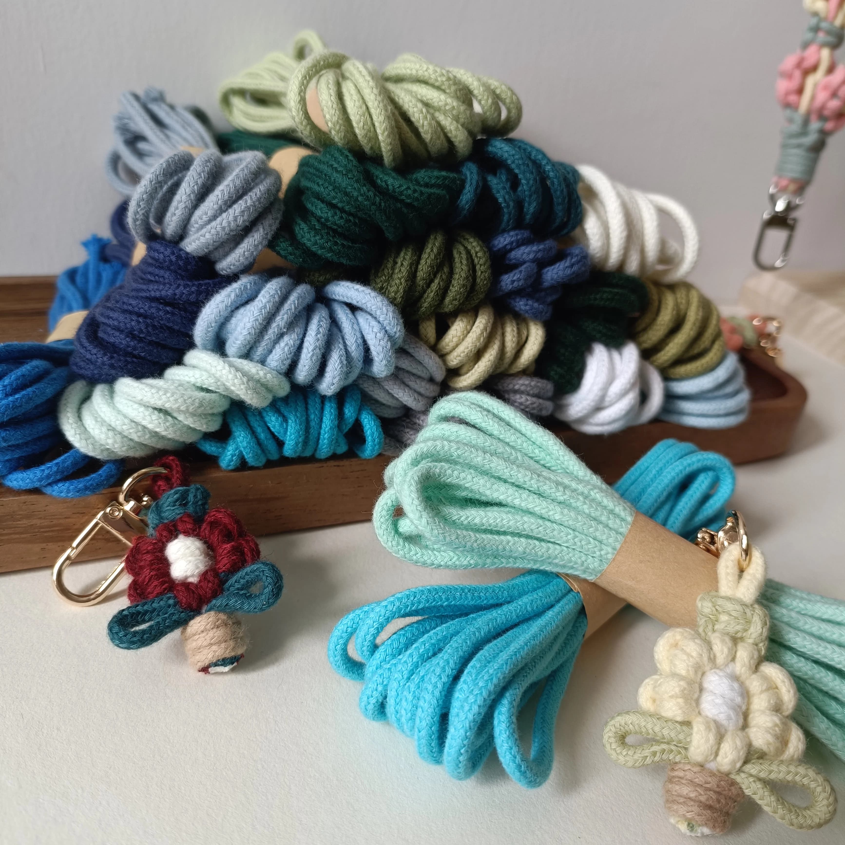 5M/5.5 Yds 3mm Braided Macrame Cord High Quality 100% Cotton Macrame Hand Woven Keychain Commemorative Gift Jewelry Making Cord