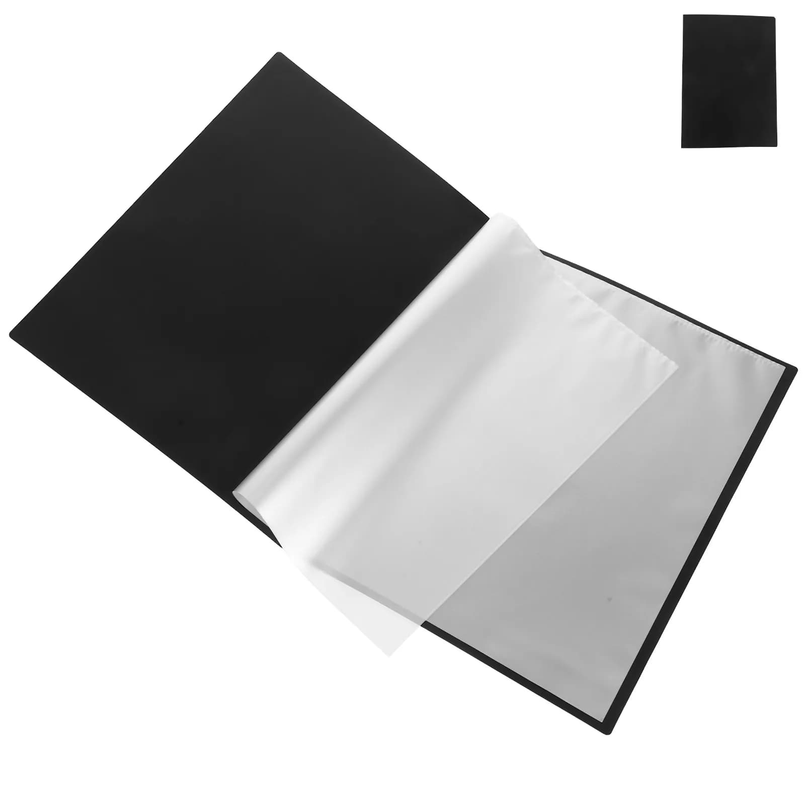 Black Presentation Folder 20 Pocket Clear Sleeves Portfolio Organizer Music Sheet Document Binder File Storage