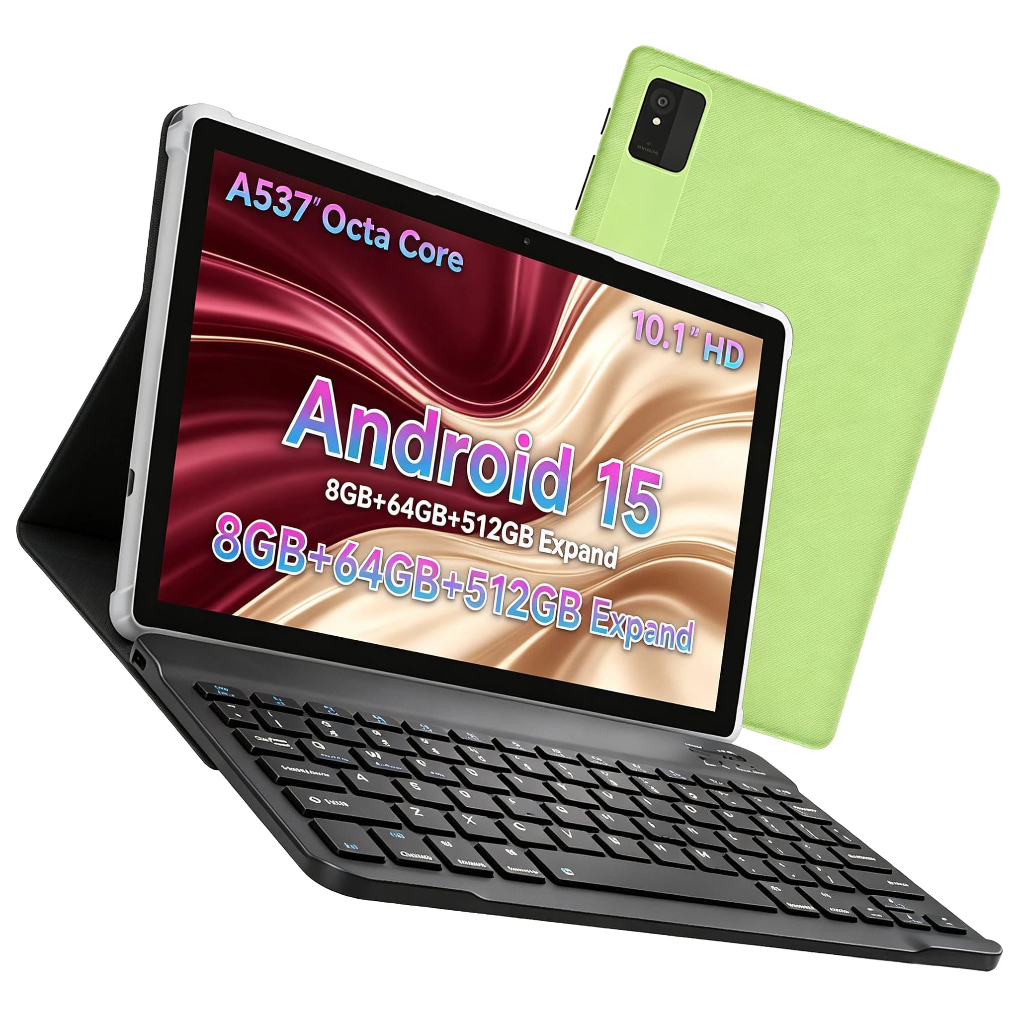 Tablet Paitanry con Tastiera, Android 15, 10.1 Pollici, Octa Core, 8GB RAM, 64GB ROM, 5000mAh, Dual WiFi, Bluetooth, Leggero e Portatile