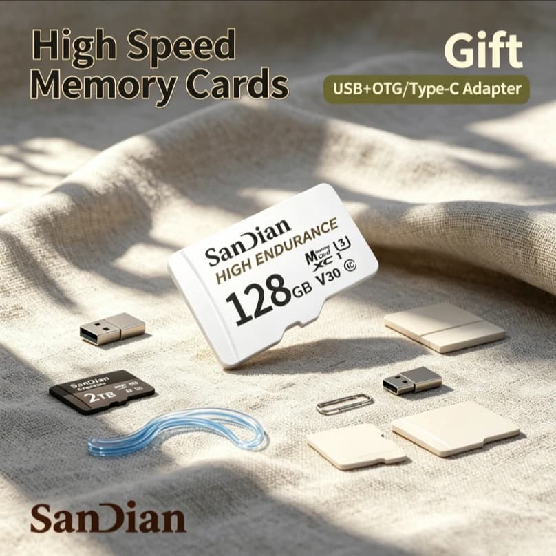[Brand+] Original Micro White TF SD Card High Speed Memory Storage Card For Dash Cam Drone Camera Smartphone